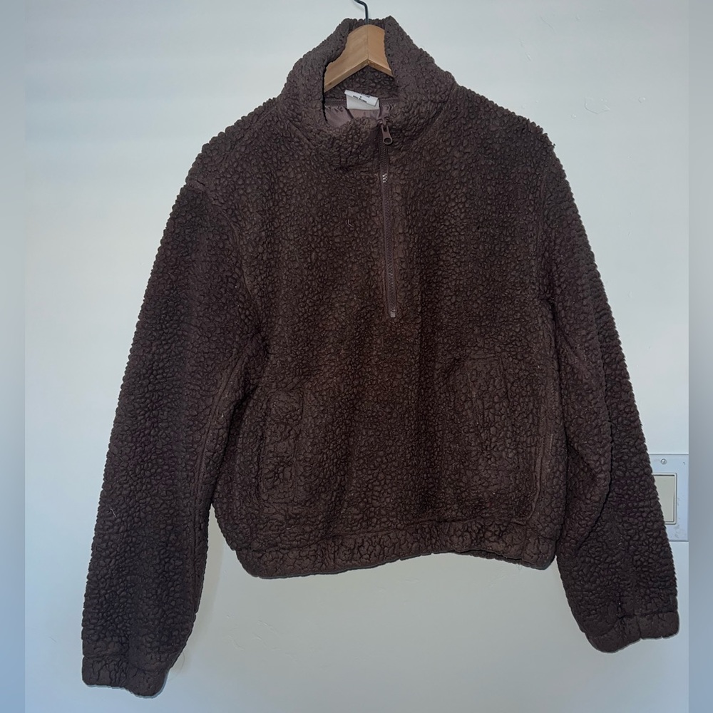 Sage Collective Brown Sherpa Pullover Women’s Jacket